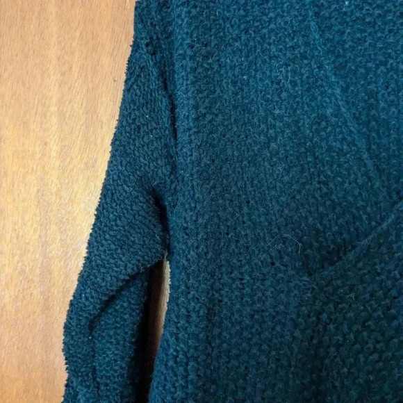 Free People women's black knit wrap front sweater pullover size XS boho - Picture 3 of 8